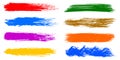 Colored set of paint, brush strokes Royalty Free Stock Photo